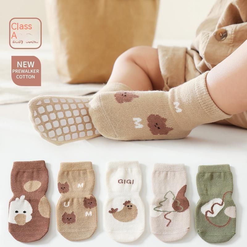 All Color Options non-slip baby socks – cartoon prints for boys and girls with baby worn on – beekaaboo.com