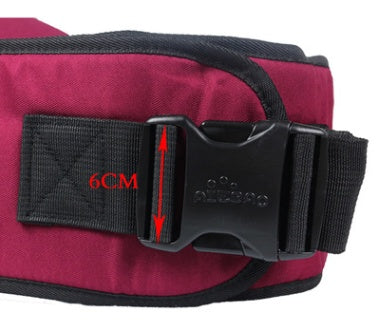 Close-up of ergonomic baby carrier buckle, tight stitching, and reinforced seams – beekaaboo.com