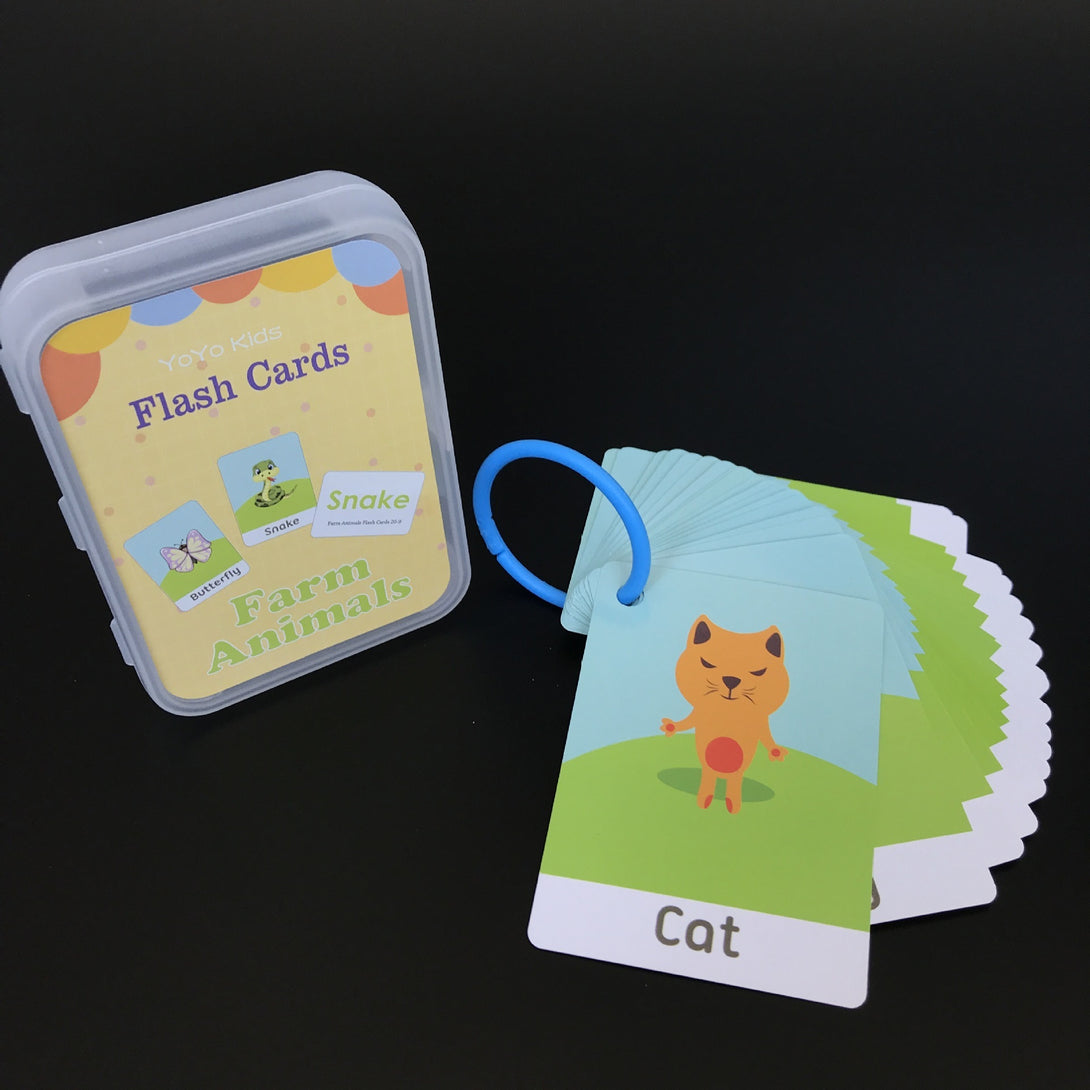 Fun farm animal flash cards for kids – interactive preschool learning toy – beekaaboo.com