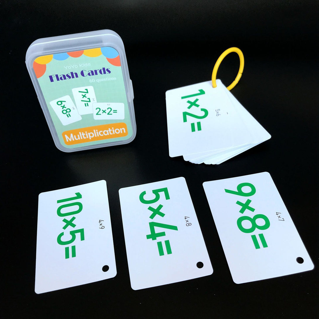 Kids math flash cards covering multiplication – beekaaboo.com