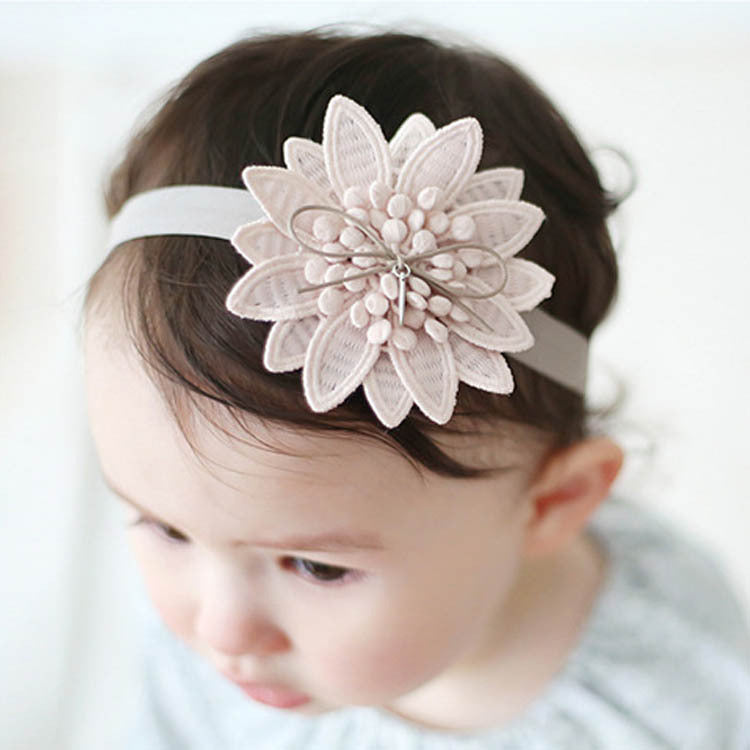 Pink floral fabric hairband for girls – soft, stretchable, and stylish – beekaaboo.com