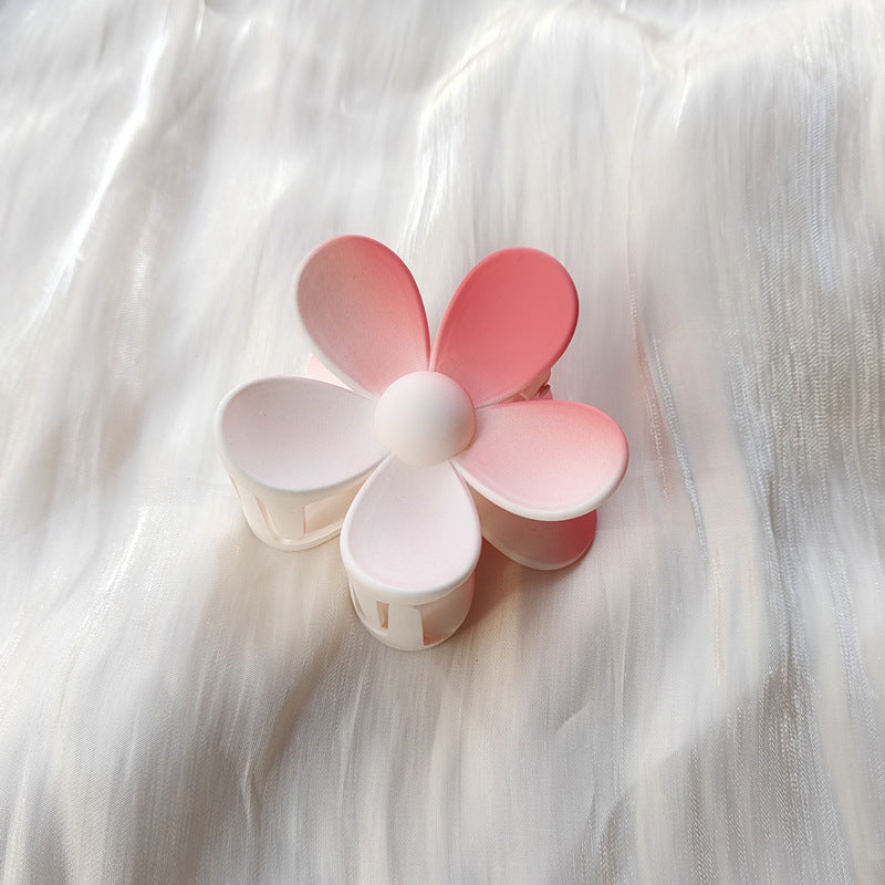 Matte frosted flower hair clip in Cherry Blossom Powder Big – soft resin claw clip for girls and women – beekaaboo.com