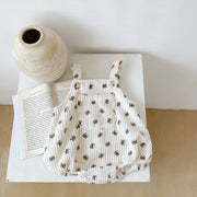 Front view of Little Bear printed baby romper – sleeveless and comfy summer wear – beekaaboo.com