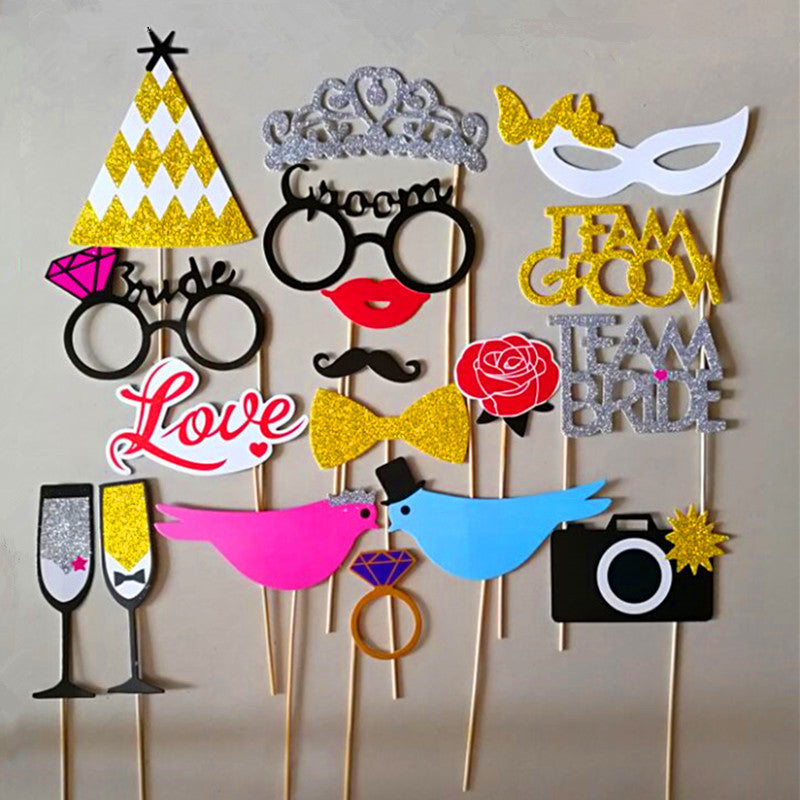 Gold Powder Aiqingniao - themed photo props with elegant white and gold accents – beekaaboo.com