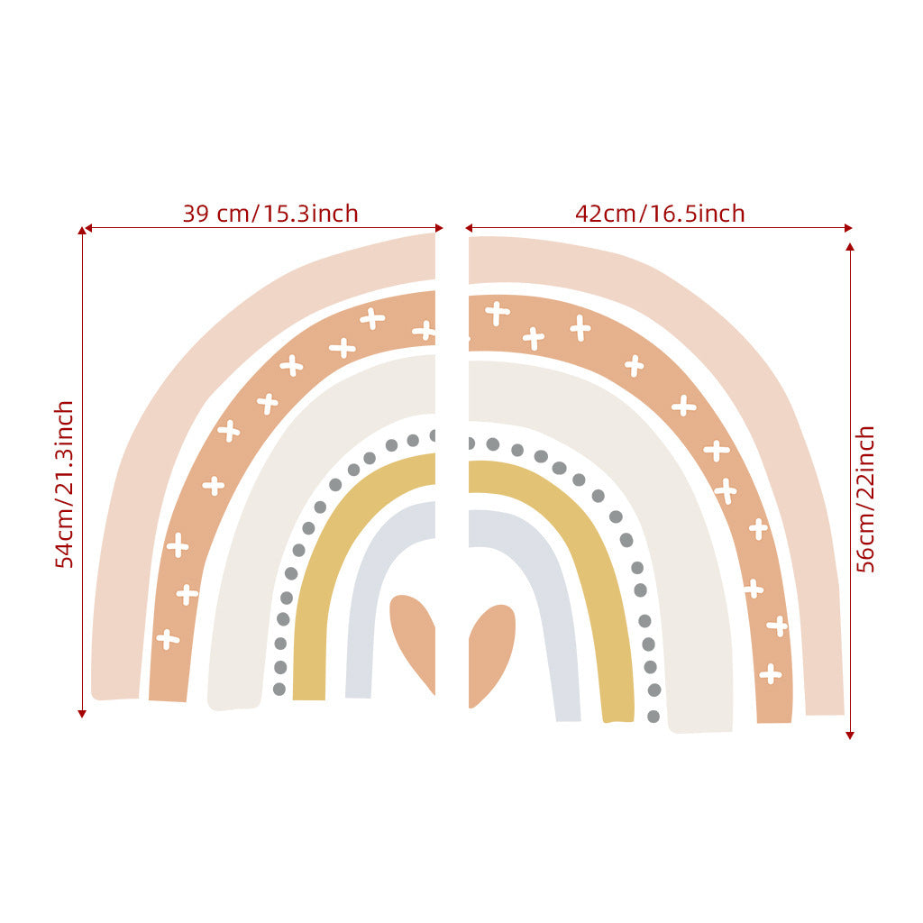 PVC rainbow wall sticker option A with dimensions 39x54 cm – kids room decoration – beekaaboo.com