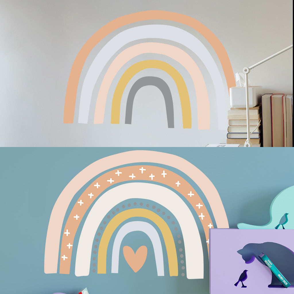 Product variant overview showing two rainbow wall sticker options with sizes – beekaaboo.com