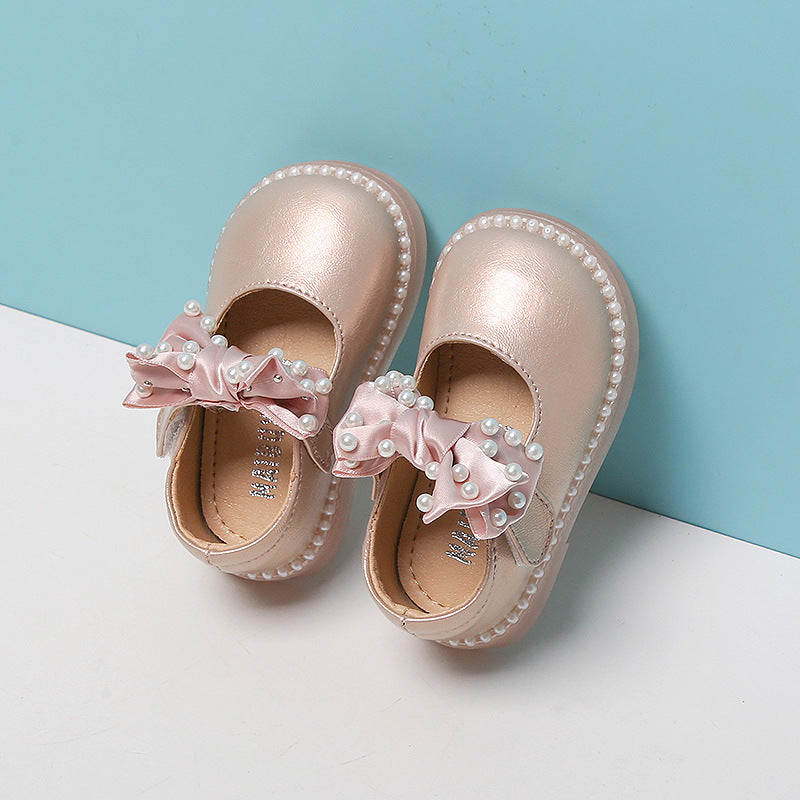 Pink princess-style baby walking shoes with non-slip soles – beekaaboo.com