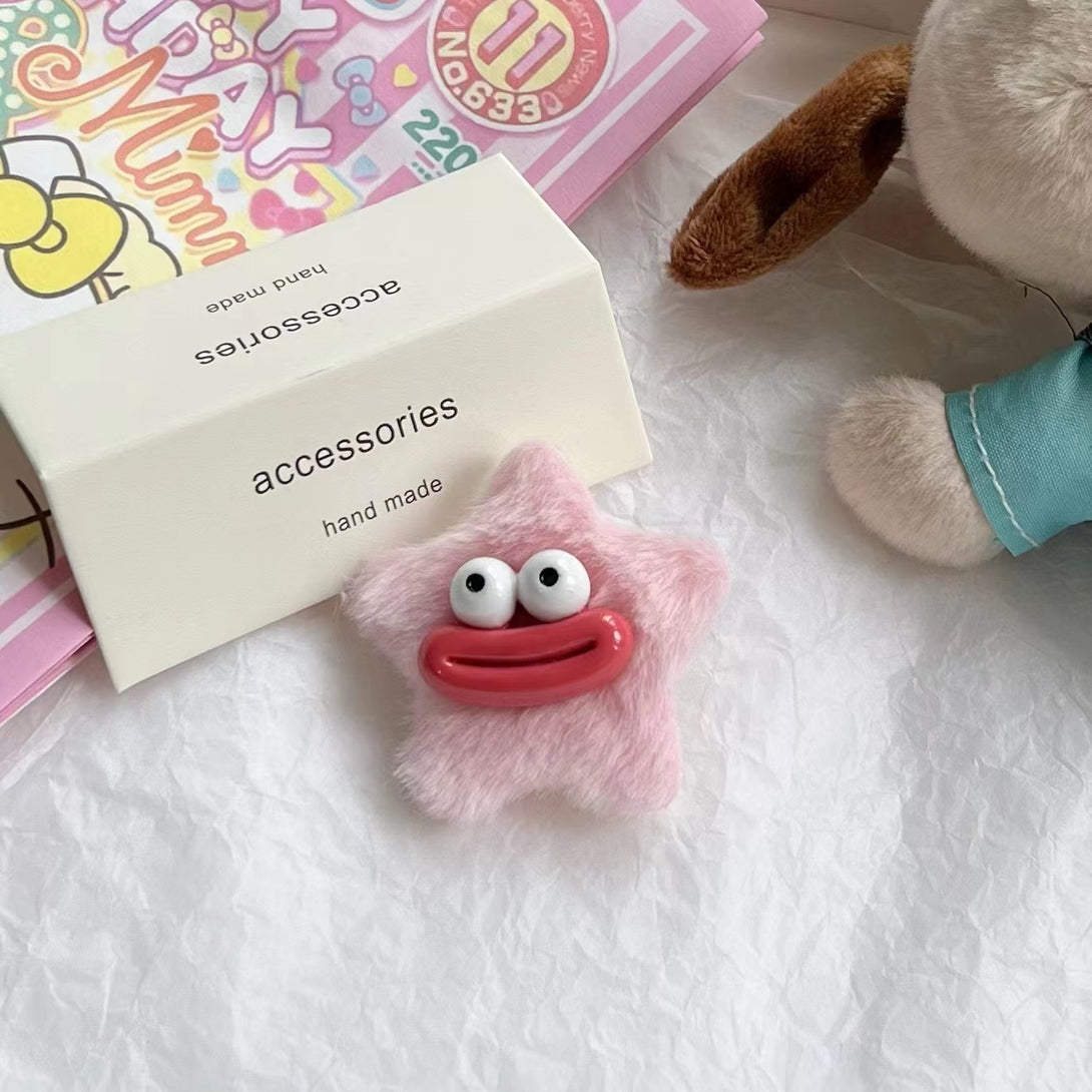 No.1 light pink variation of star duckbill clip – soft handmade hairpin – beekaaboo.com