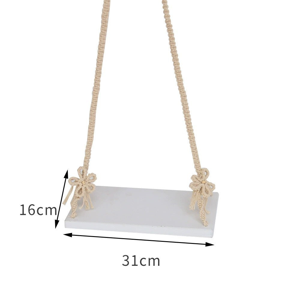 White wooden swing prop for clean baby photo sessions – stylish and simple – beekaaboo.com