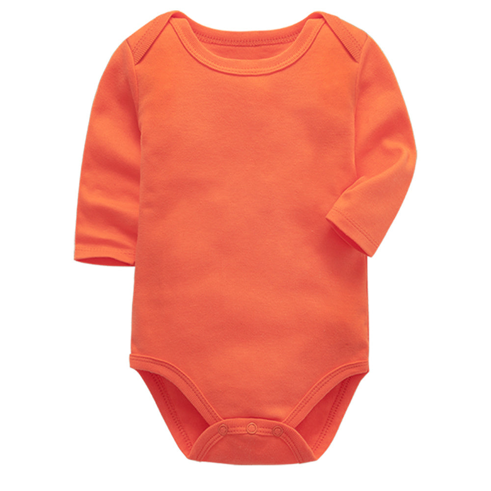 Orange baby bodysuit – soft cotton long-sleeved romper – beekaaboo.com