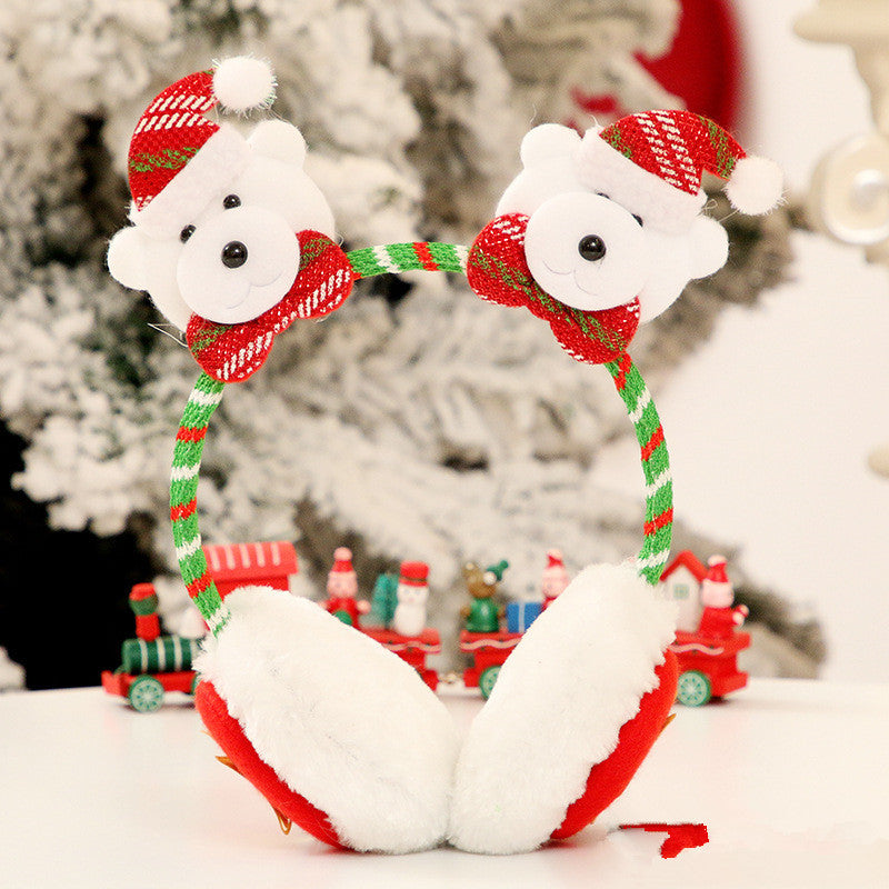 Bear Design Christmas Headband Earmuffs – Cute Winter Gift – beekaaboo.com