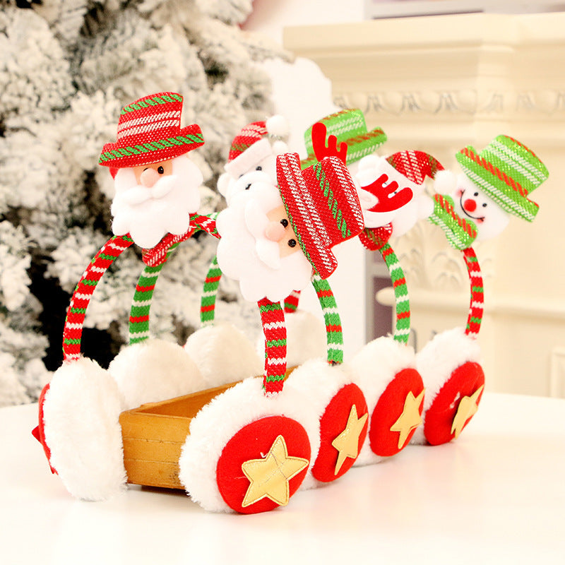 Full set of Christmas Headband Earmuffs – Santa, Snowman, Reindeer, Bear – beekaaboo.com