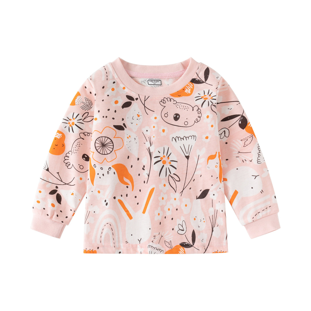 Cute floral and animal prints on cotton fabric – close-up view – beekaaboo.com