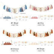 baby birthday decoration set blue pink brown beige full set banner crown balloons beekaaboo.com