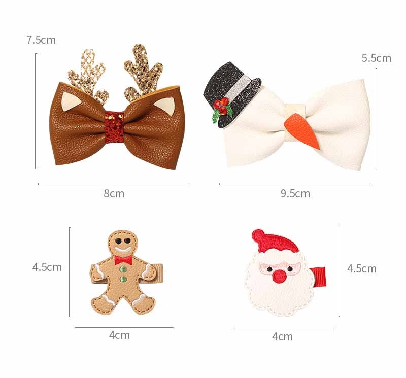 Dimensions of Christmas hair clips for babies and toddlers | BeeKaaBoo.com