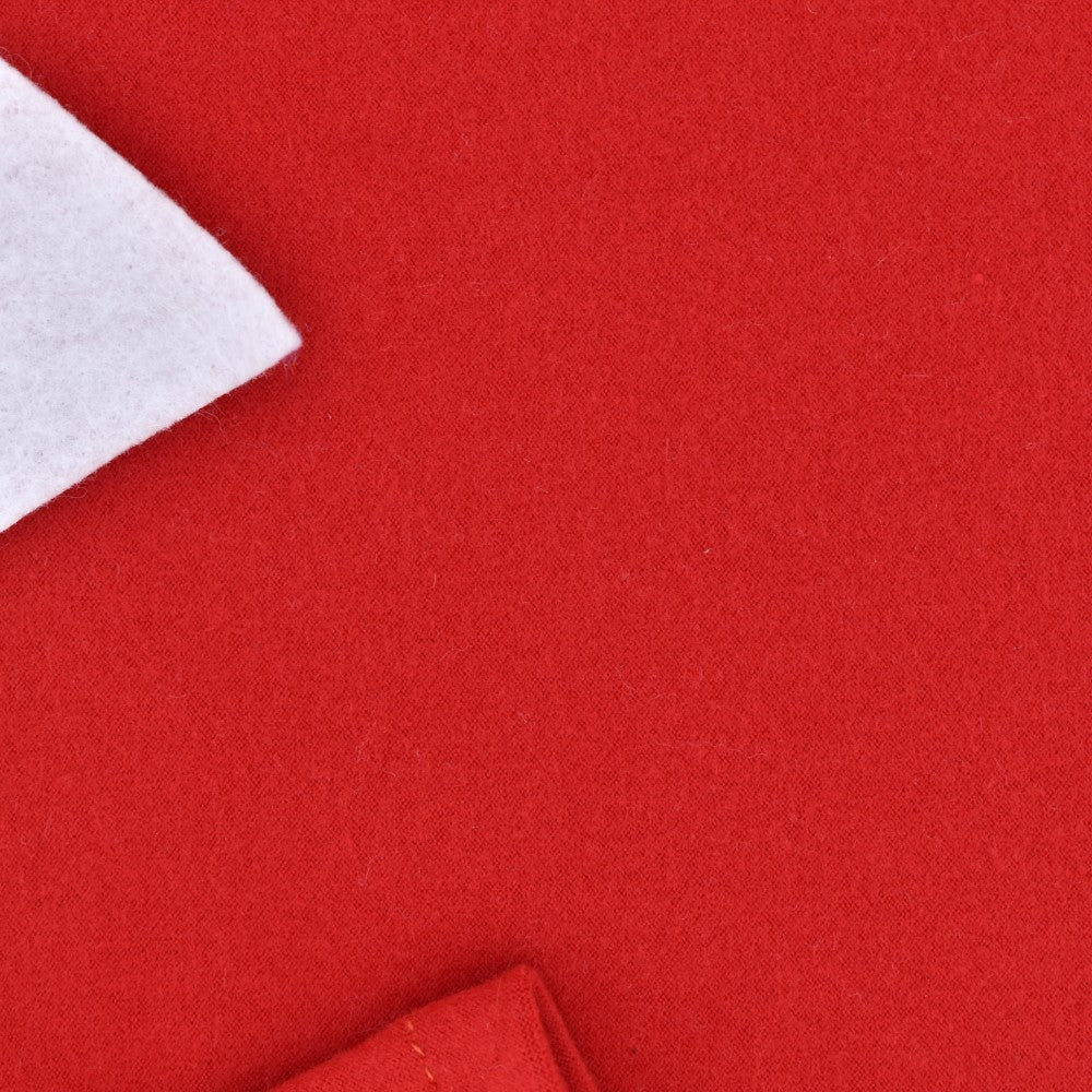 Soft fleece red fabric close-up for baby Christmas romper | beekaaboo.com