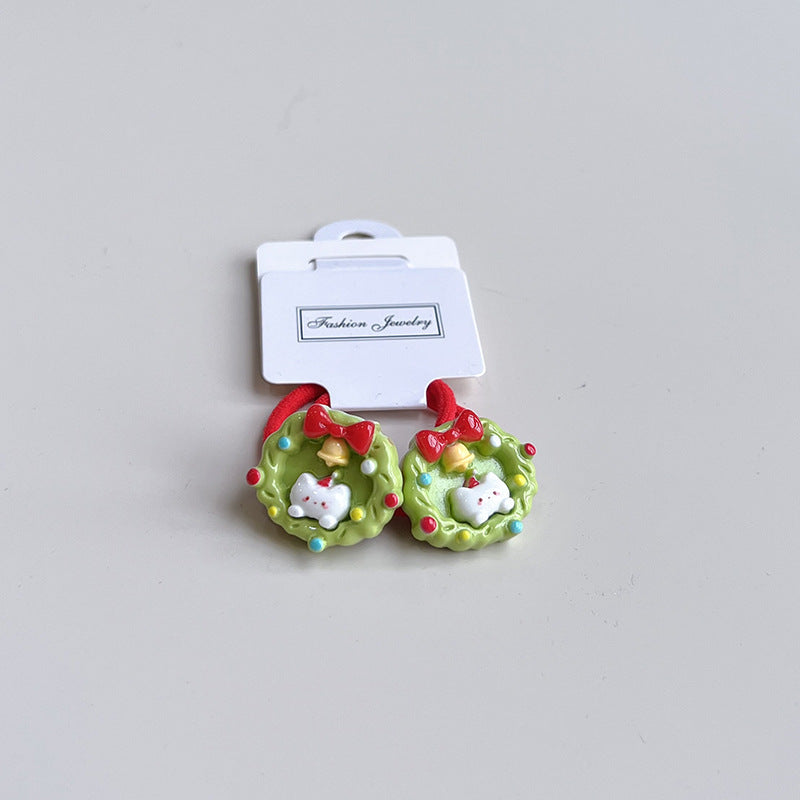 Christmas Wreath Hair Ties – Festive Holiday Hair Bands for Kids | beekaaboo.com