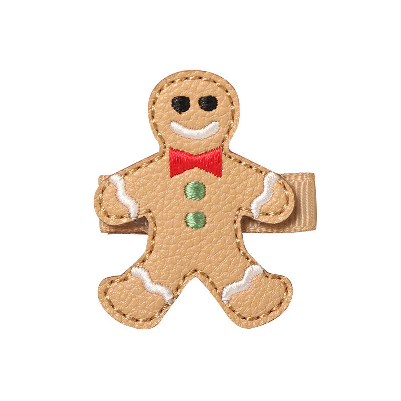 Gingerbread man Christmas hair clip for kids | BeeKaaBoo.com