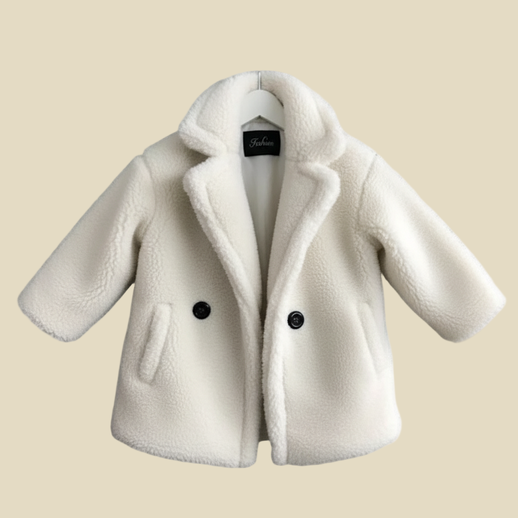 Premium Kids Faux Fur Winter Coat in White – Elegant Outerwear – beekaaboo.com