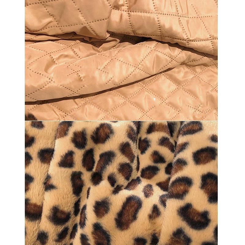 Close-up of leopard print faux fur fabric – Beekaaboo.com