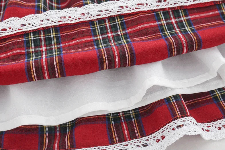 Inner lining detail of baby girls plaid dress – beekaaboo.com