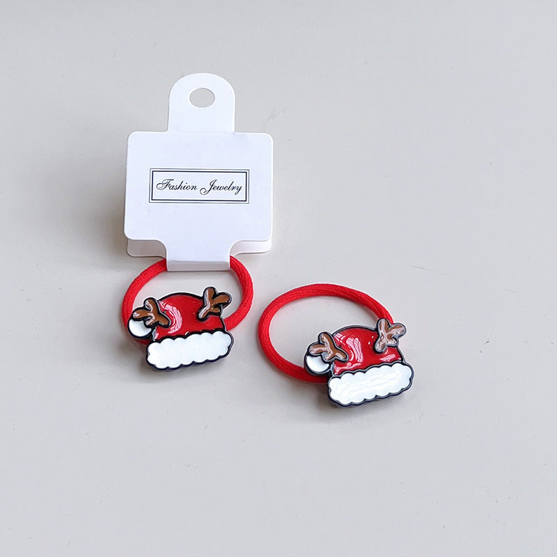 Reindeer Hat Hair Ties for Kids – Cute Holiday Elastic Hair Bands | beekaaboo.com
