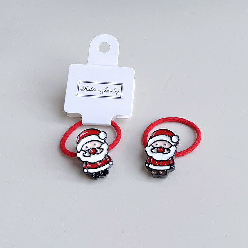 Santa Claus Hair Ties B – Fun Festive Hair Bands for Little Girls | beekaaboo.com