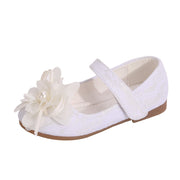 White floral lace princess shoes for girls – beekaaboo.com